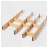 4pk Natural Expandable Drawer Dividers Yellow -...