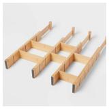 4pk Natural Expandable Drawer Dividers Yellow -...