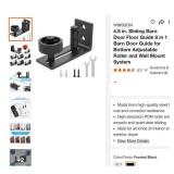 WINSOON 4.8in Barn Door Floor Guide, 8-in-1, Black
