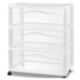 Brightroom 3-Drawer Wide Cart, Plastic,...
