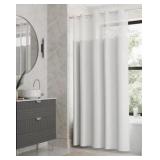 InstaCurtain 71" W x 74" L Fabric Shower...