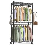 Heavy-Duty Rolling Clothes Rack, Garment Rack,...