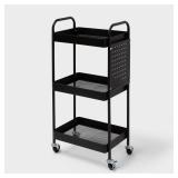 3 Tier Pegboard Cart Black - Brightroomï¿½