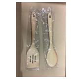 Natural Wood Kitchen Utensil Set - Spatula &...