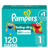 Pampers Pampers Baby-Dry Diapers Size 1 120...