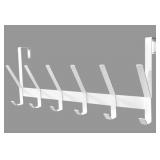 Heavy Duty Over The Door 6 Hooks Rail Matte...