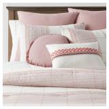 8pc King Stripe Boho Comforter Set Mauve -...