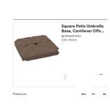 38ï¿½x38l Arlmont & Co. Square Umbrella Base, Brown