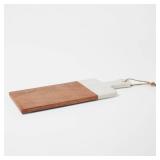 20" X 8" Marble and Wood Serving Board -...