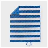 Navy Striped Picnic Blanket - Sun Squadï¿½