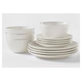12pc Stoneware Avesta Dinnerware Set White -...