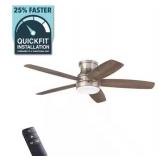 NO GLOBE Ashby Park 52" LED Brushed Nickel...