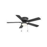 Hugger 52 in. LED Indoor Black Ceiling Fan with...