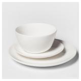 12pc Stoneware Avesta Dinnerware Set White -...