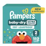 Pampers Diapers - Baby Dry - Size 2, 112 Count,...