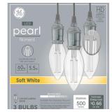GE 3pk Pearl HD Soft White 60W LED Deco...