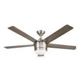 Merwry 52" LED Indoor Brushed Nickel Ceiling...