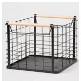 Wire Natural Wood Handles Milk Crate