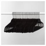 30pk Suit Flocked Hangers Black - Brightroomï¿½:...