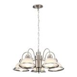 5-Light Frosted Glass Shade Brushed Nickel...