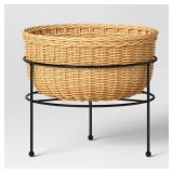Small Wicker/Metal Indoor Outdoor Plant Stand...