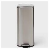 30L Soft Square Step Trash Can Silver -...