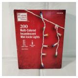 200 Mini Icicle Lights Multi Color Christmas...