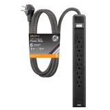 GE 6-Outlet Power Strip with USB, 1 USB-A, 1...