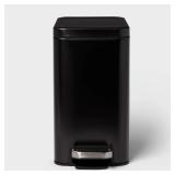 10L Stainless Slim Step Trash Can Black -...