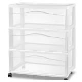 Brightroom 3-Drawer Wide Cart, Plastic,...