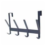 Heavy Duty Over the Door 4 Hooks Rail Matte...