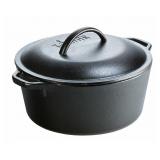 Lodge L8DOL3 Cast Iron Dutch Oven with Dual...