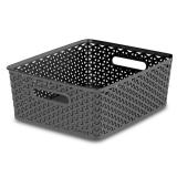 Y-Weave Medium Decorative Storage Basket Gray -...