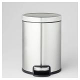 5L Round Step Trash Can Silver - Brightroom:...