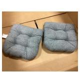 Grey Tufted Seat Cushions Pair - Soft, Textured