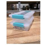 Sterilite Clip Box 11 L x 6 58 W  Clear Teal