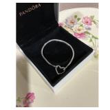 Pandora Bracelet Silver Heart Clasp