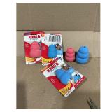 KONG Puppy Toys Pink  Blue SmallMedium  4-Pack