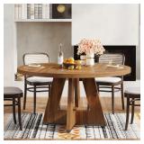 Roessler Farmhouse Oak Wood 47 in. W Pedestal...