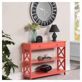 Oxford 1 Drawer Console Table with Shelves, Coral