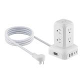 6 Ft. 8-Outlet Surge Protector Mini Tower with...