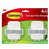 Command Broom and Mop Grippers, 2 Hangers and 4...