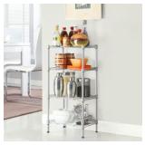 Silver 4-Tier Heavy Duty Steel Freestanding...