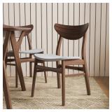 Set of 4, Mid Century Walnut Padded Dining Chair