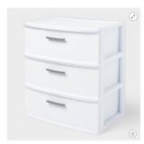 Sterilite 3-Drawer Storage Tower - Ribbed, White