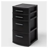 4 Drawer Medium Tower Black 1pc - Brightroom