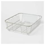 Large Steel Dish Drainer Brushed Nickel -...