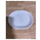 White Ceramic Oval Dinner Plate