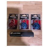 Lux Pro Flashlight  Master Lock 3-Pack Padlocks