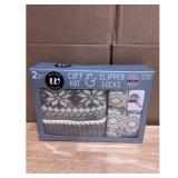 Wayland Square Hat  Slipper Socks Set  New